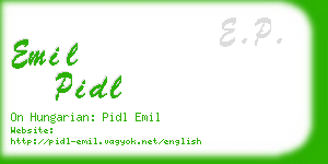 emil pidl business card